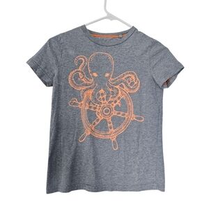 Mini Boden Gray Octopus Short Sleeve Tee Size 9-10y 140cm Light Spot